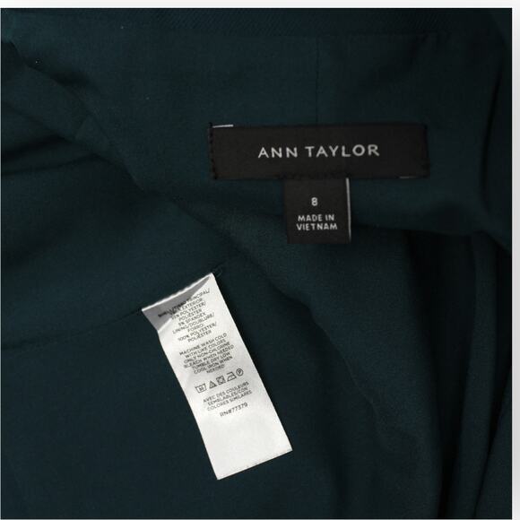 Sz8 AnnTaylor TheShorter OneButton Blazer SlateGreen FluidCrepe Suitwear RTO - Picture 5 of 15